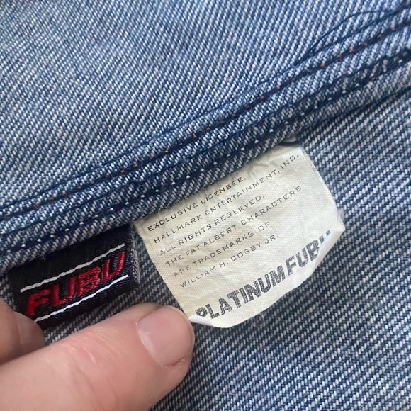 Vintage Y2K FUBU Premium Fat Albert and The Junkyard Garage Denim Jacket XXL - Picture 13 of 15